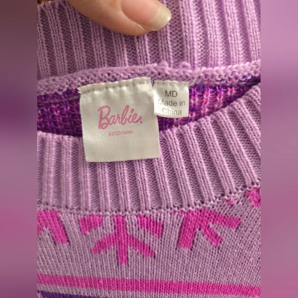 Barbie Pink and Purple Sweater - Crew Neck - Picture 2 of 3